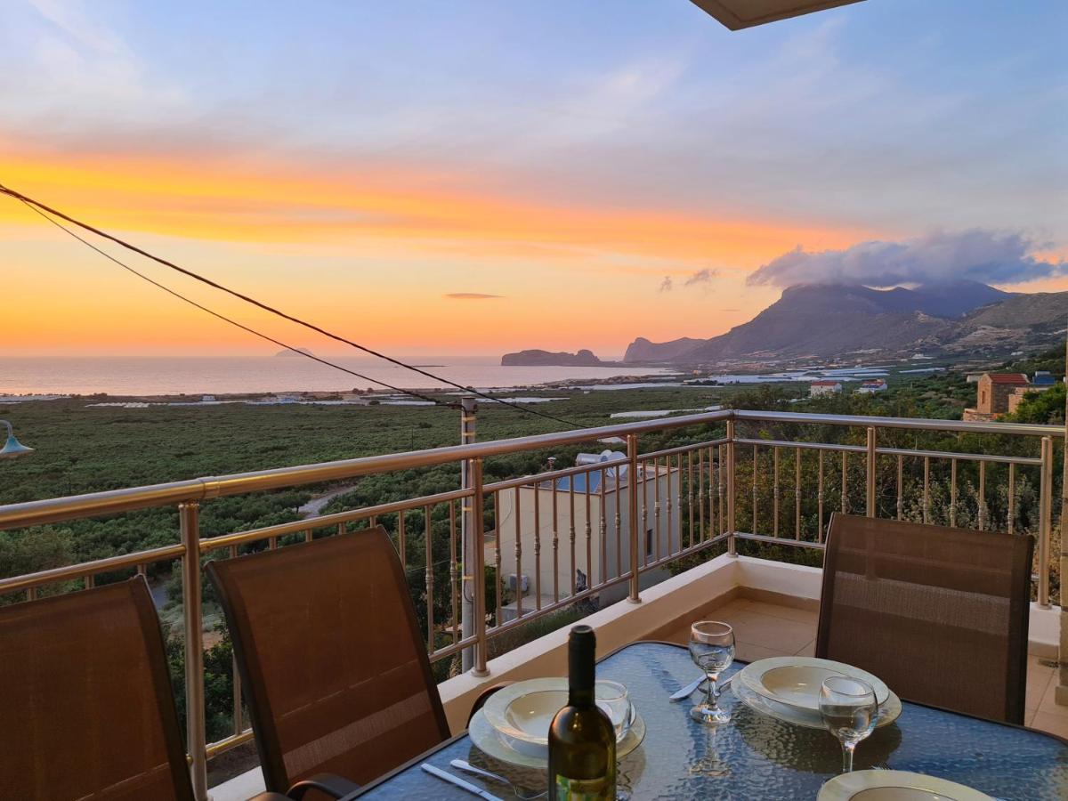 New Villa Kalimera, View To Falasarna Beach Plátanos Exteriör bild