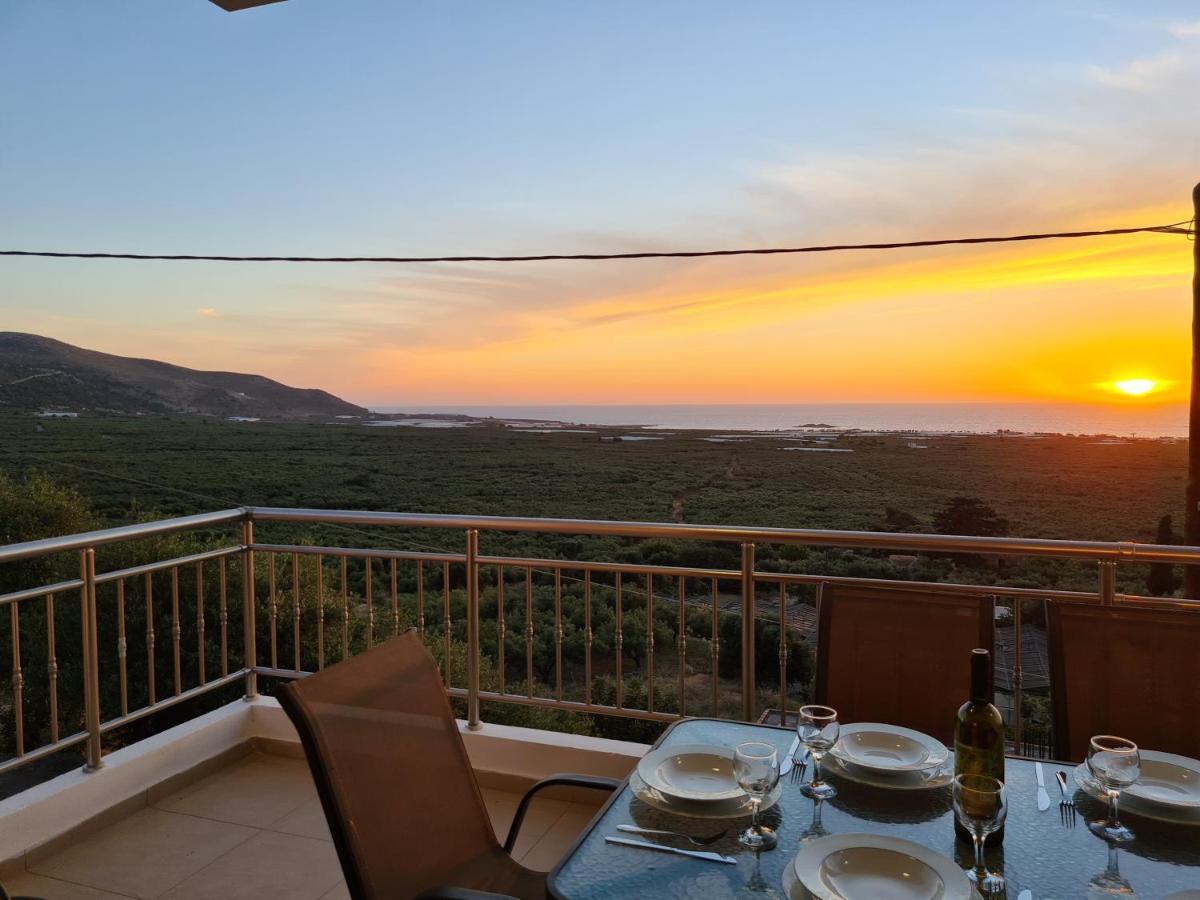 New Villa Kalimera, View To Falasarna Beach Plátanos Exteriör bild